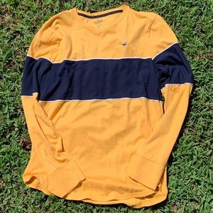 Yellow and Navy Long Sleeved Tee
